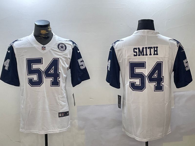 Men Dallas Cowboys #54 Smith White 2024 Nike Vapor Limited NFL Jersey style 2->dallas cowboys->NFL Jersey